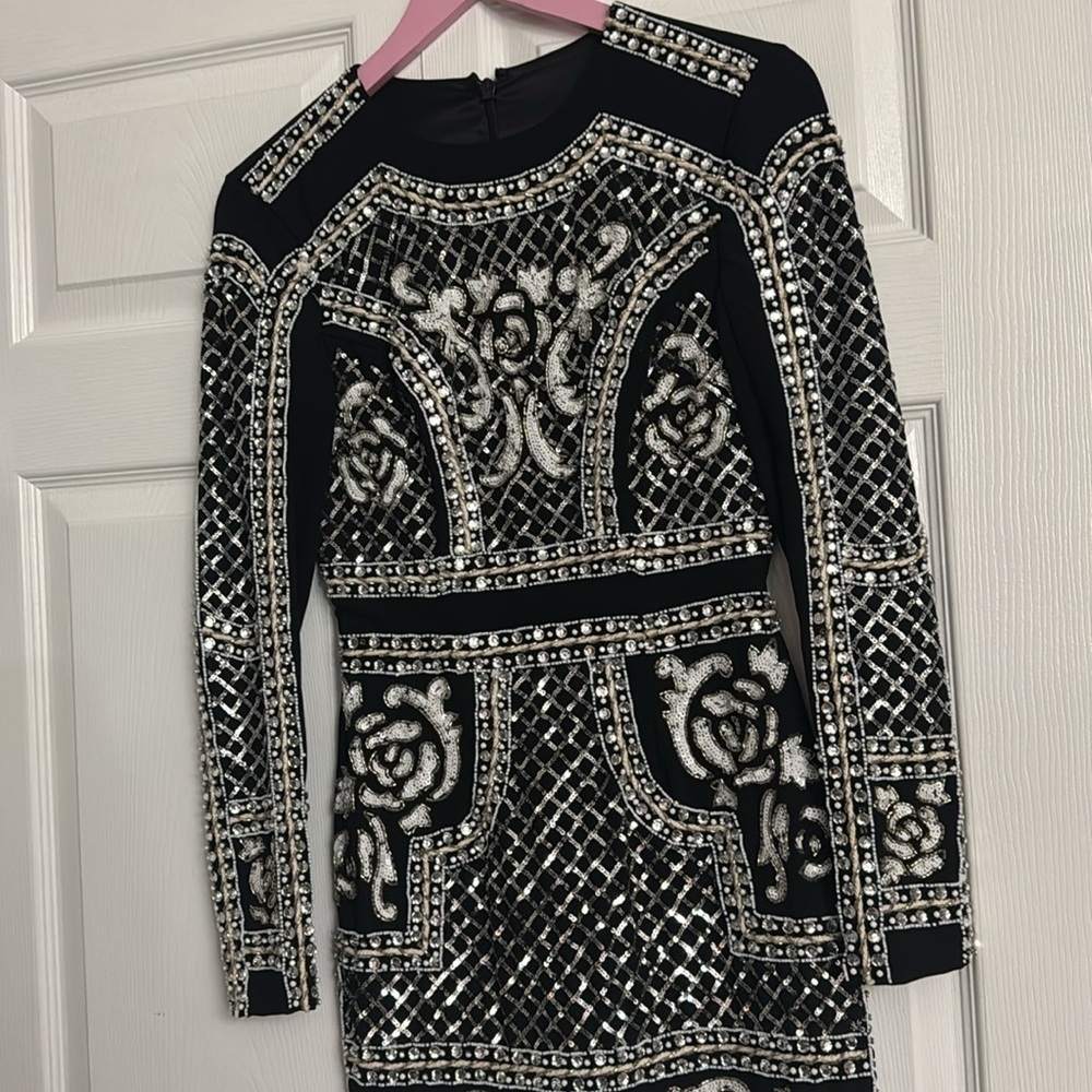 Bebe Mini Beaded Embellished Dress